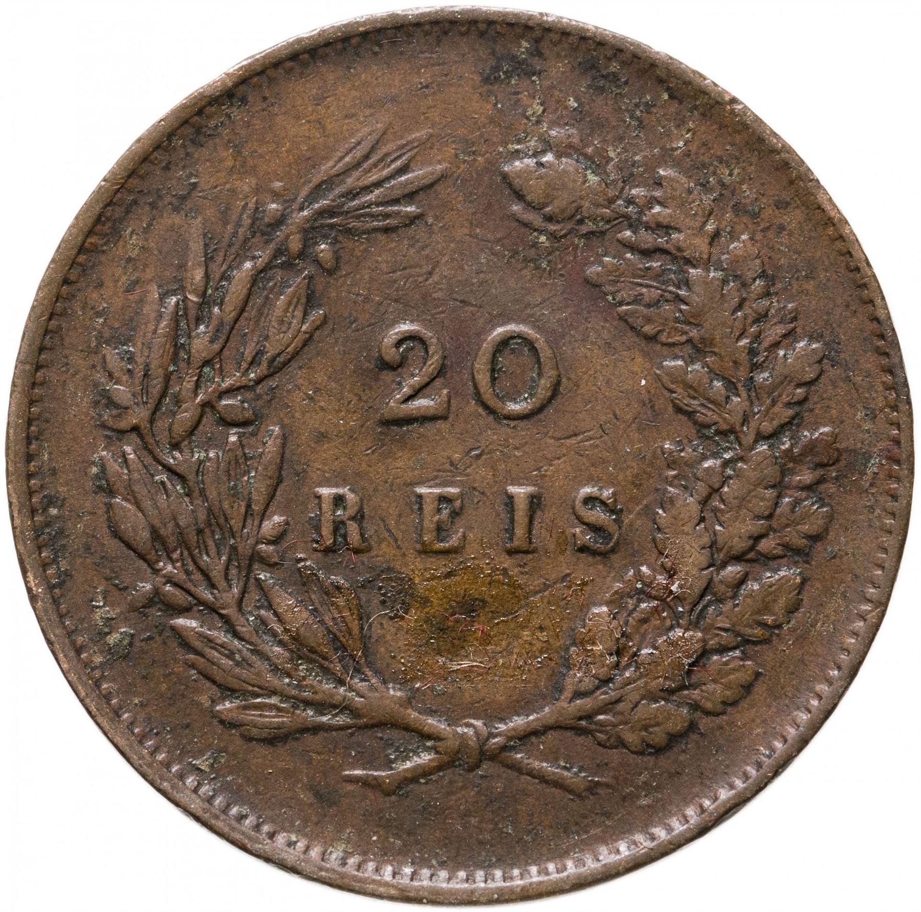 Portugal 20 Reis Coin | King Carlos I | KM533 | 1891 - 1892