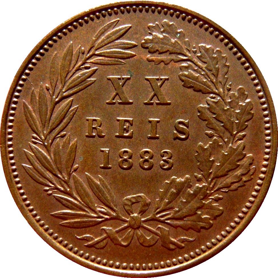 Portugal | 20 Reis Coin | King Luiz I | KM527 | 1882 - 1886