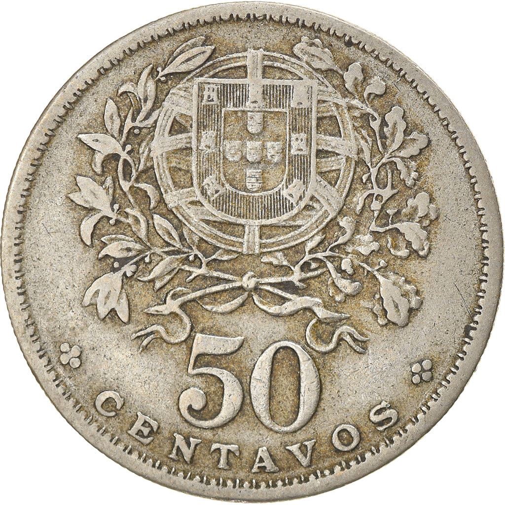 Portugal 50 Centavos Coin | Republic Allegory | KM577 | 1927 - 1968