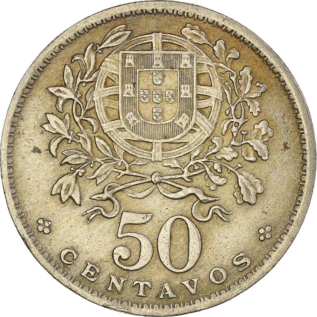 Portugal 50 Centavos Coin | Republic Allegory | KM577 | 1927 - 1968