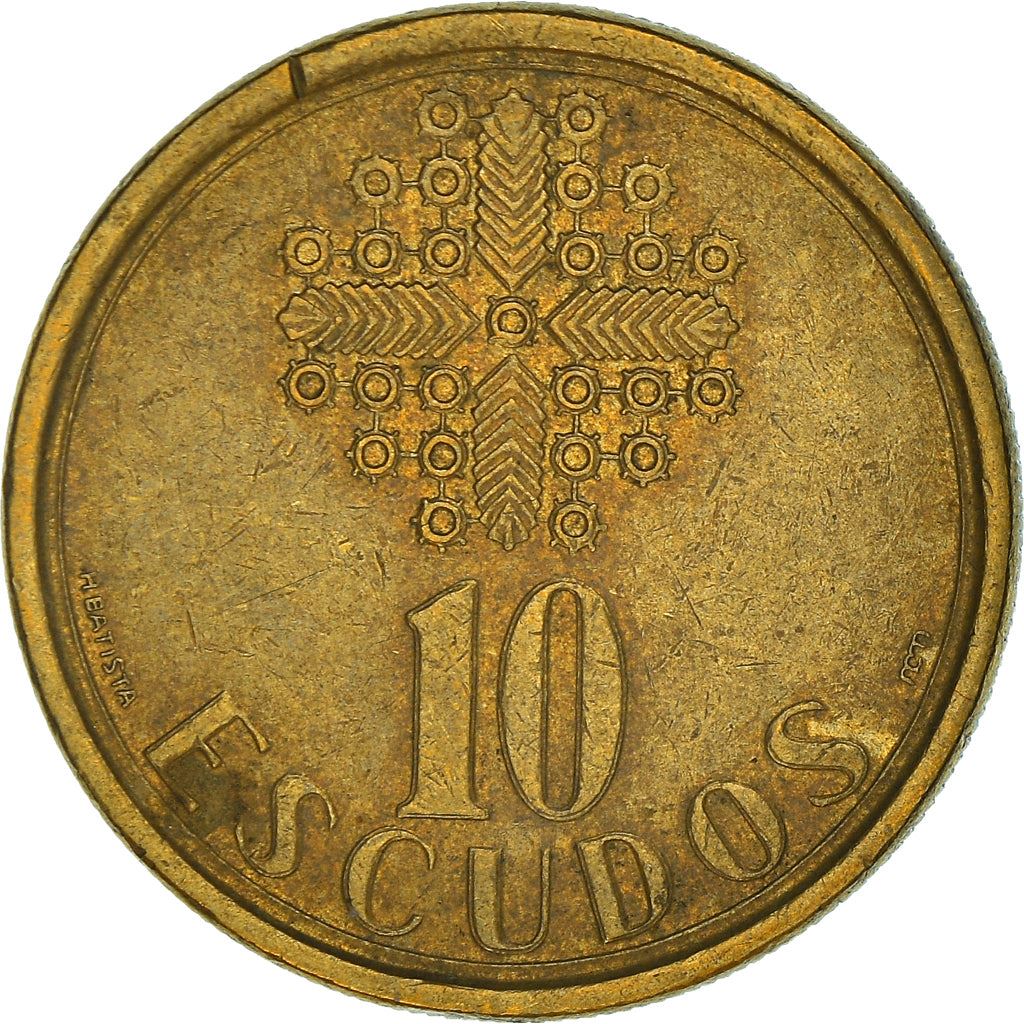 Portugal Coin Portuguese 10 Escudos | Stained Glass Window | Knot | KM633 | 1986 - 2001