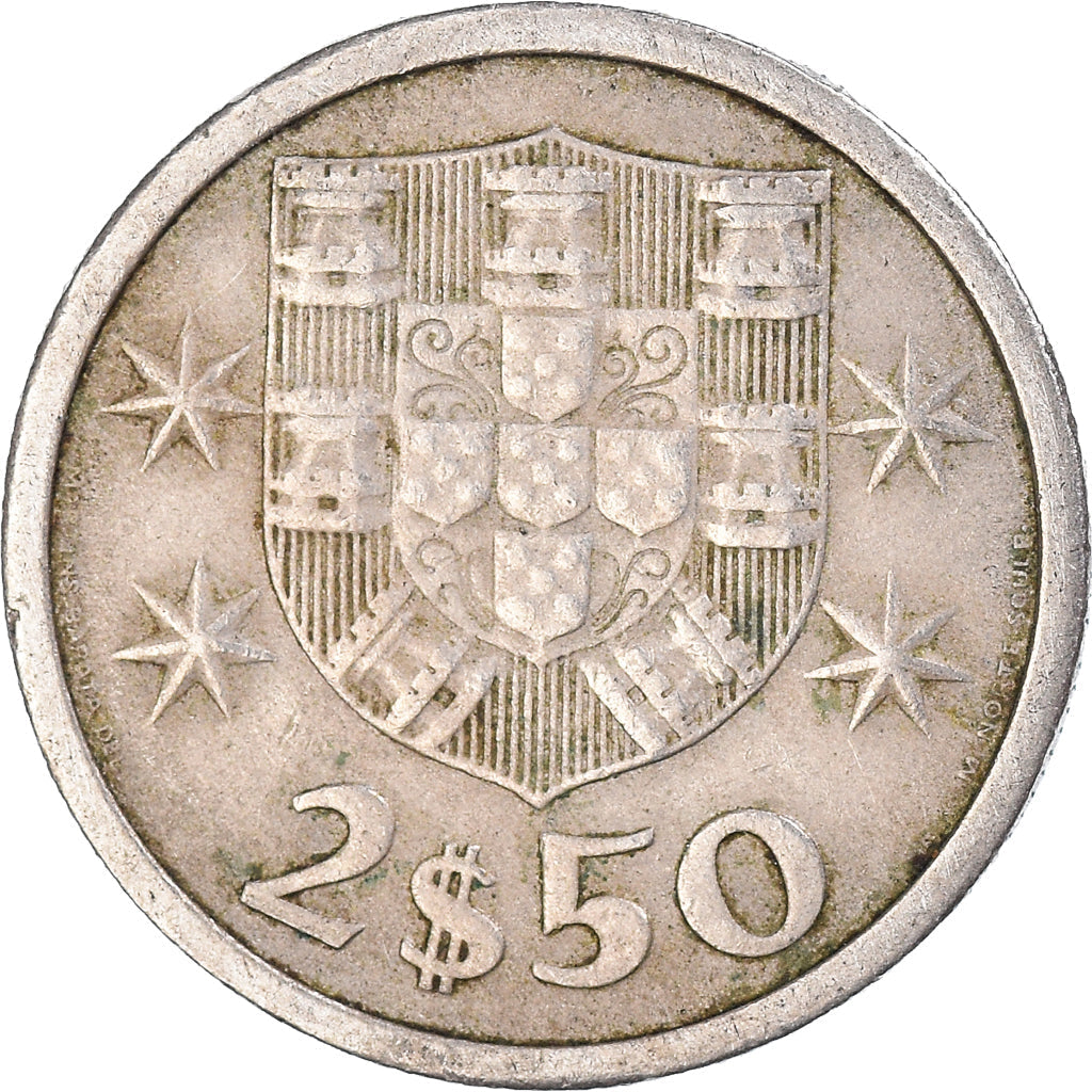 Portugal Coin Portuguese 2.50 Escudos | Sailing Ship | KM590 | 1963 - 1985