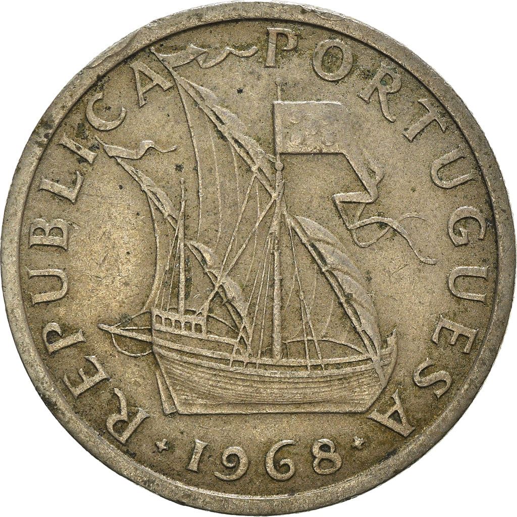 Portugal Coin Portuguese 5 Escudos | Ship | Stars | KM591 | 1963 - 1986