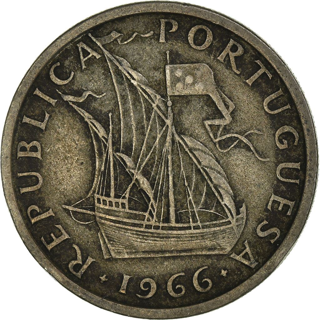 Portugal Coin Portuguese 5 Escudos | Ship | Stars | KM591 | 1963 - 1986