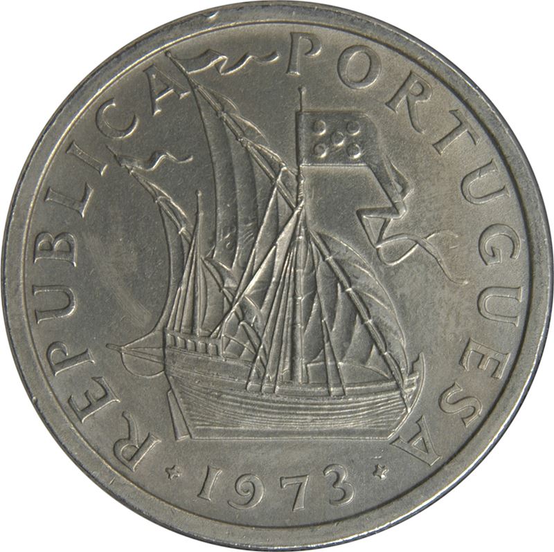 Portugal Coin Portuguese 5 Escudos | Ship | Stars | KM591 | 1963 - 1986