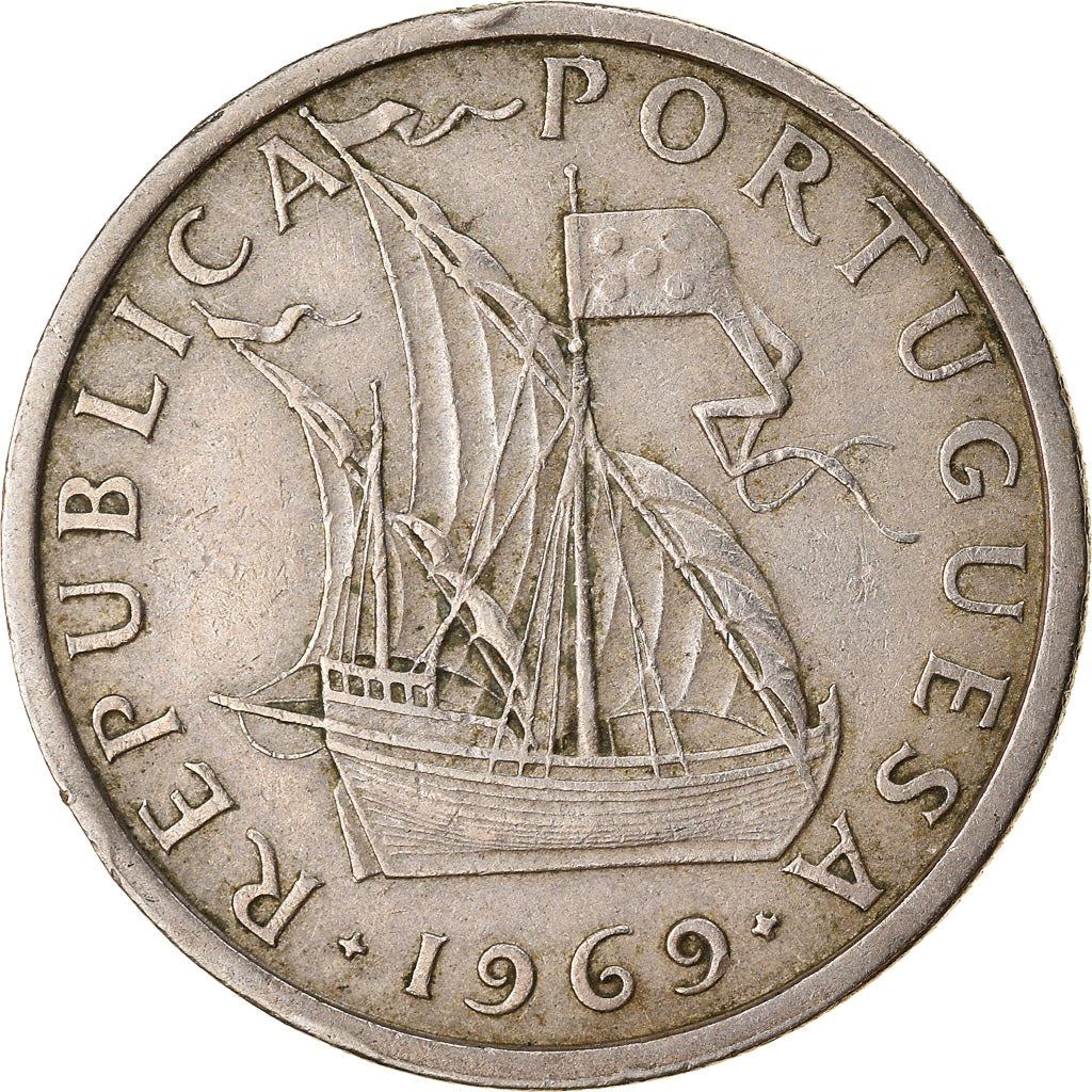 Portugal Coin Portuguese 5 Escudos | Ship | Stars | KM591 | 1963 - 1986