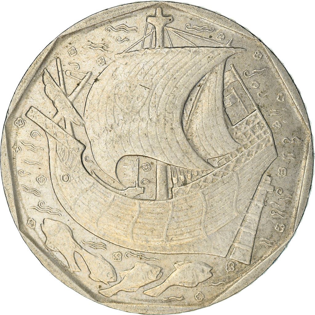 Portugal Coin Portuguese 50 Escudos | Ship | Fish | KM636 | 1986 - 2001