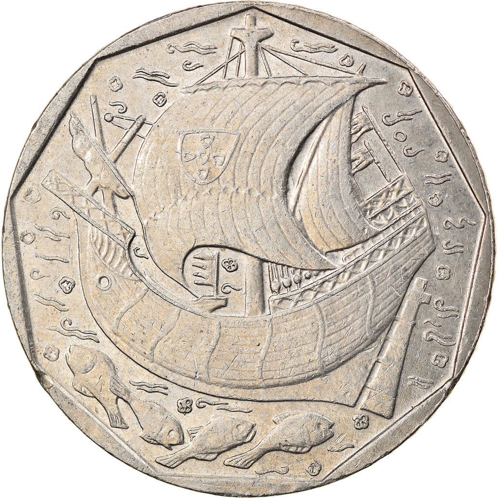 Portugal Coin Portuguese 50 Escudos | Ship | Fish | KM636 | 1986 - 2001