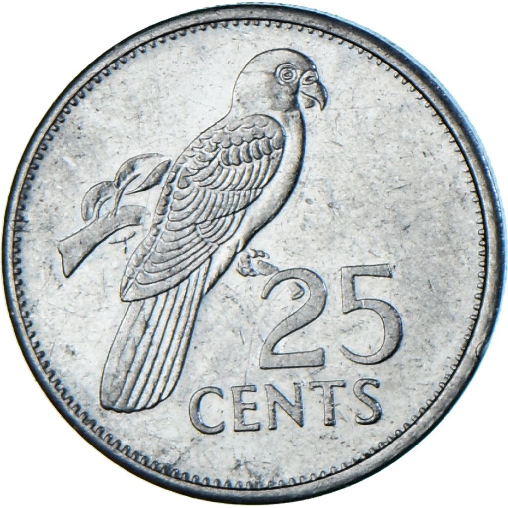 Seychelles | 25 Cents Coin | Black Parrot | KM49a | 1993 - 2012