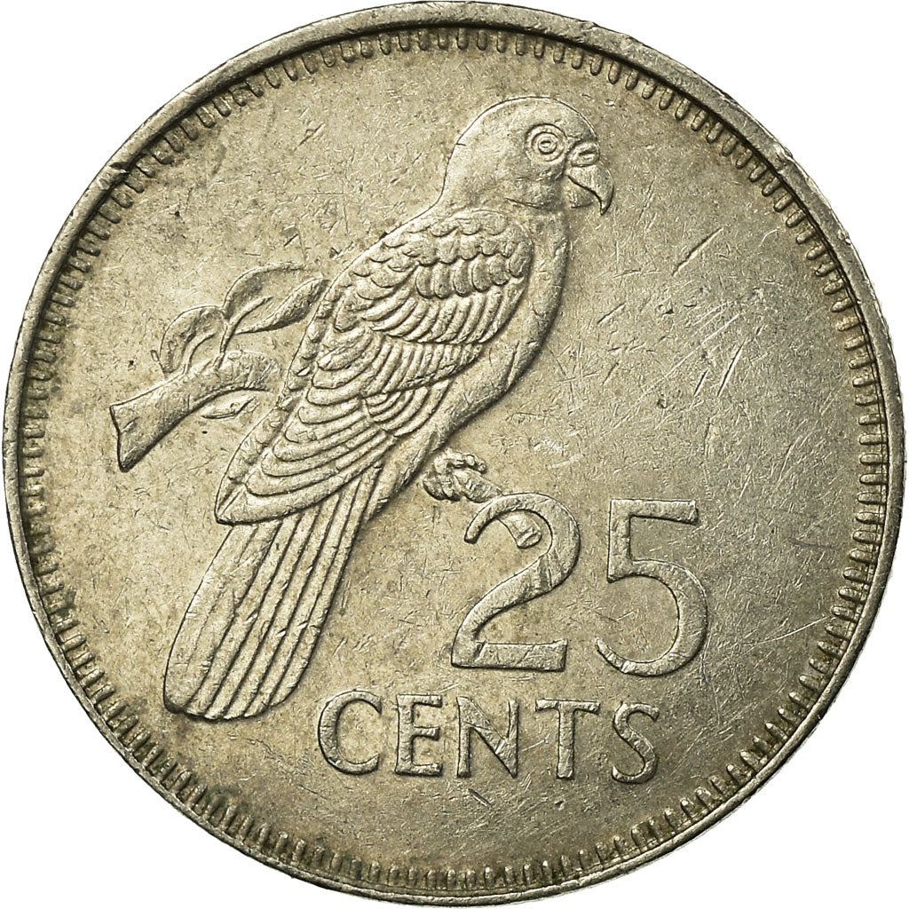 Seychelles | 25 Cents Coin | Black Parrot | Km:49 | 1982 - 1992