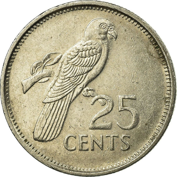 Seychelles | 25 Cents Coin | Black Parrot | Km:49 | 1982 - 1992