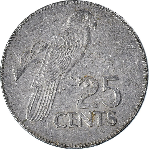 Seychelles | 25 Cents Coin | Black Parrot | Km:49B | 2000