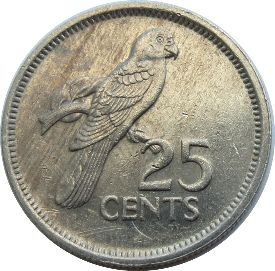 Seychelles | 25 Cents Coin | Parrot | Km:49 | 1982 - 1997