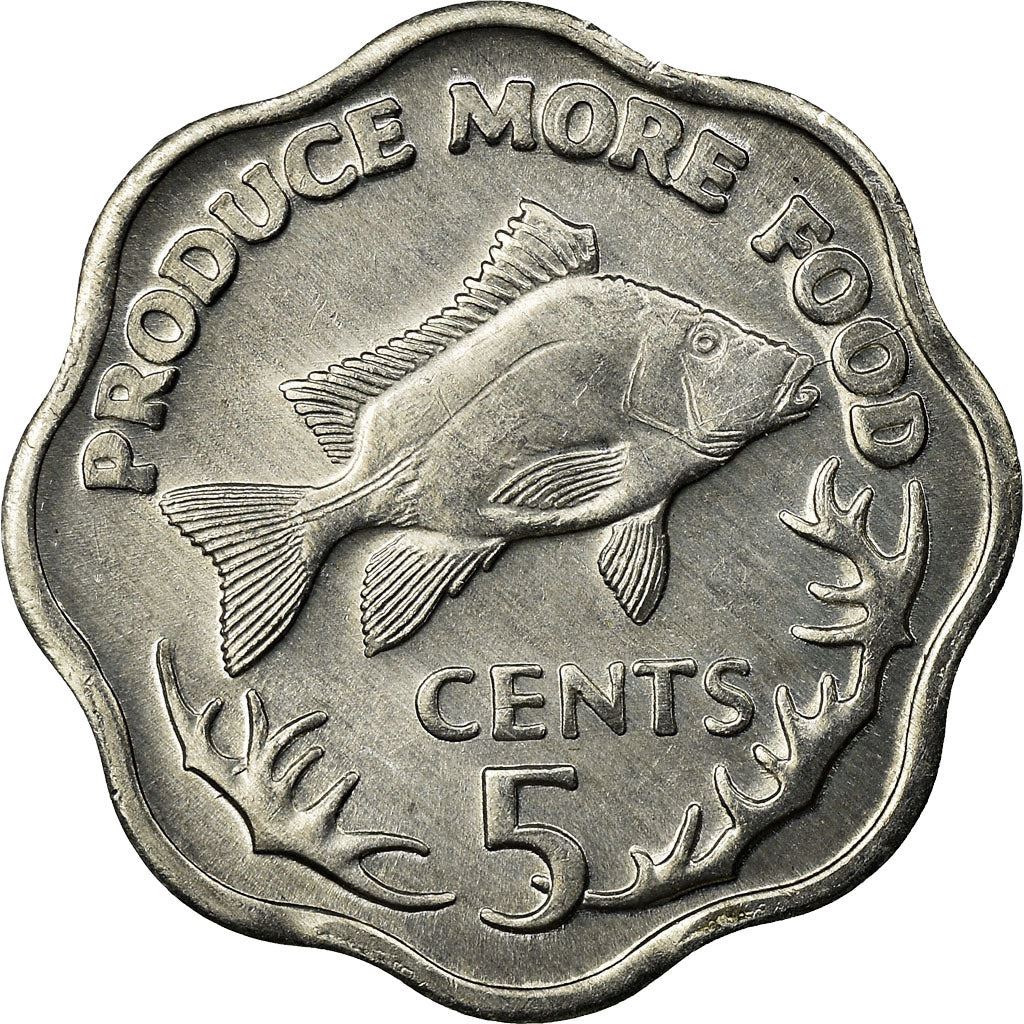 Seychelles | 5 Cents Coin | Bourgeois fish | Km:31 | 1977