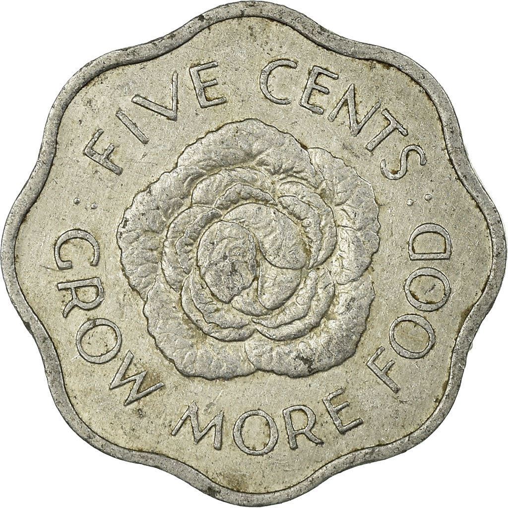 Seychelles | 5 Cents Coin | Cabbage head | Km:18 | 1972 - 1975