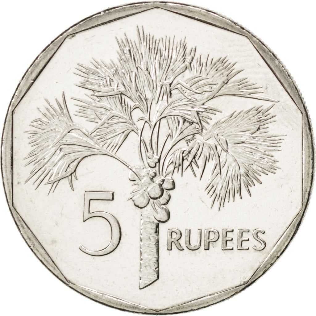 Seychelles | 5 Rupees Coin | Palm tree | Km:51.1 | 1982 - 2010