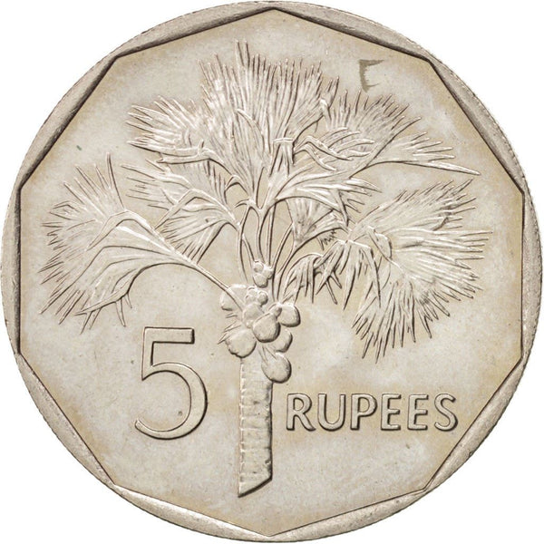 Seychelles | 5 Rupees Coin | Palm tree | Km:51.1 | 1982 - 2010