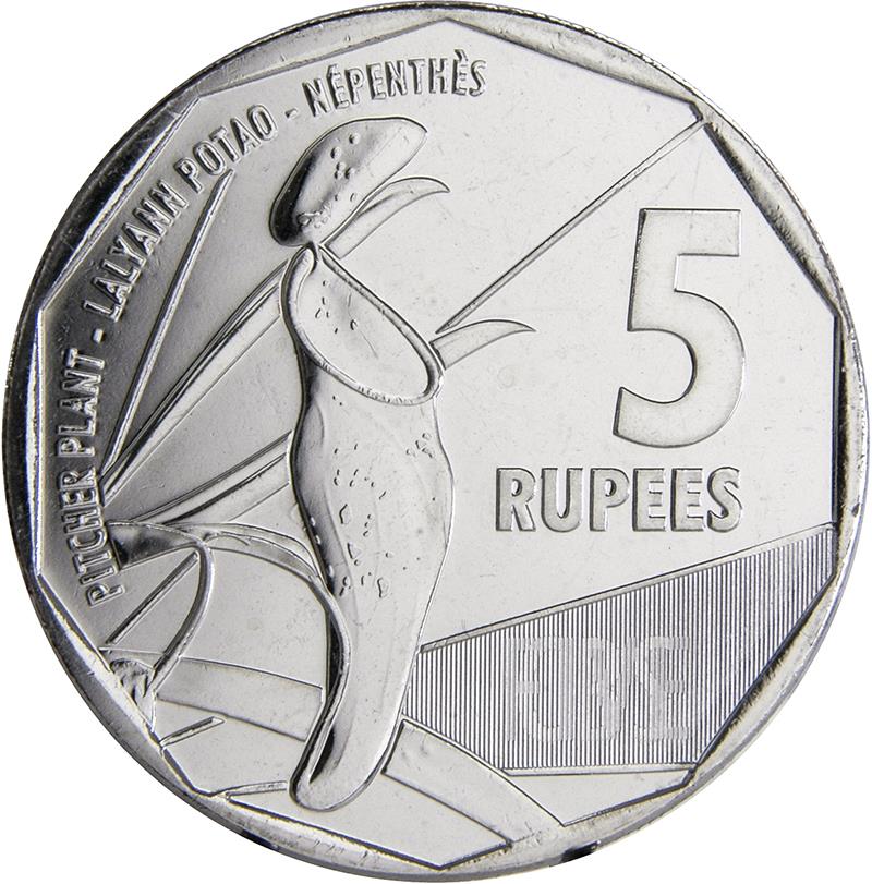 Seychelles | 5 Rupees Coin | Pitcher Plant | Km:181 | 2016