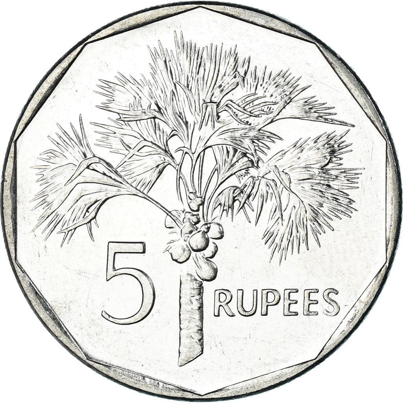 Seychelles | 5 rupees Coin | Magnetic | Palm tree | KM:51.3 | 2010