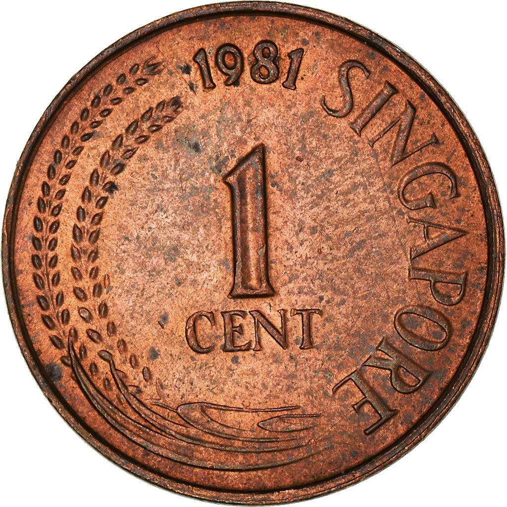 Singapore 1 Cent Coin | magnetic | KM1a | 1976 - 1985 Copper clad steel