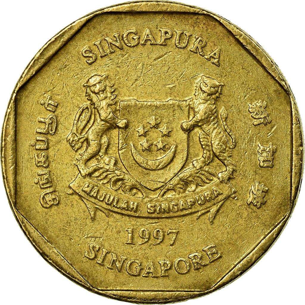 Singapore | 1 Dollar Coin | Ribbon downwards | KM103 | 1992 - 2013 | Aluminium-bronze