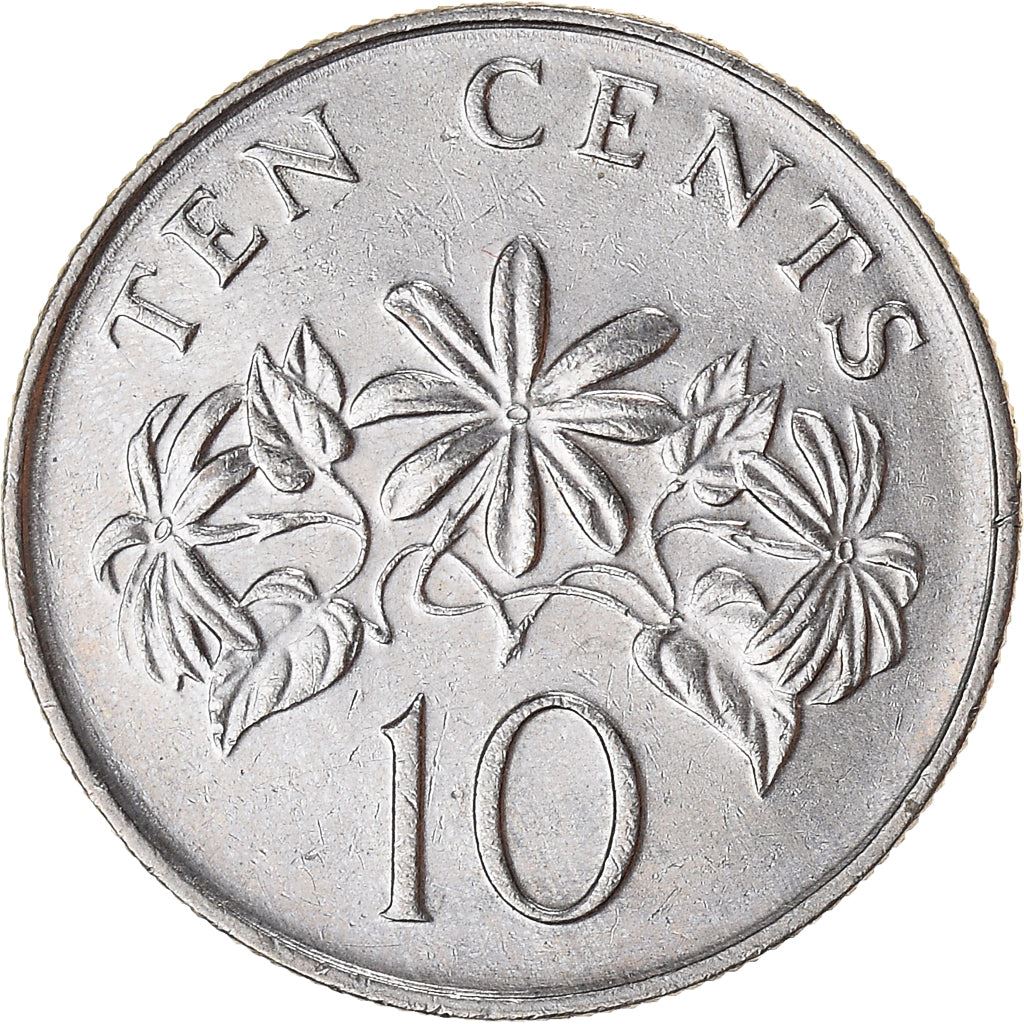 Singapore | 10 Cents Coin | Jasmine plant | Km:51 | 1985 - 1991