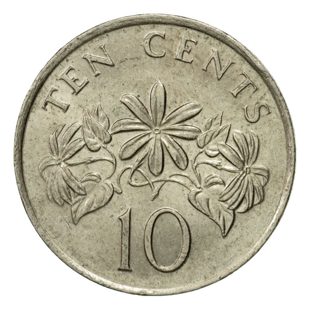 Singapore | 10 Cents Coin | Jasmine plant | Km:51 | 1985 - 1991