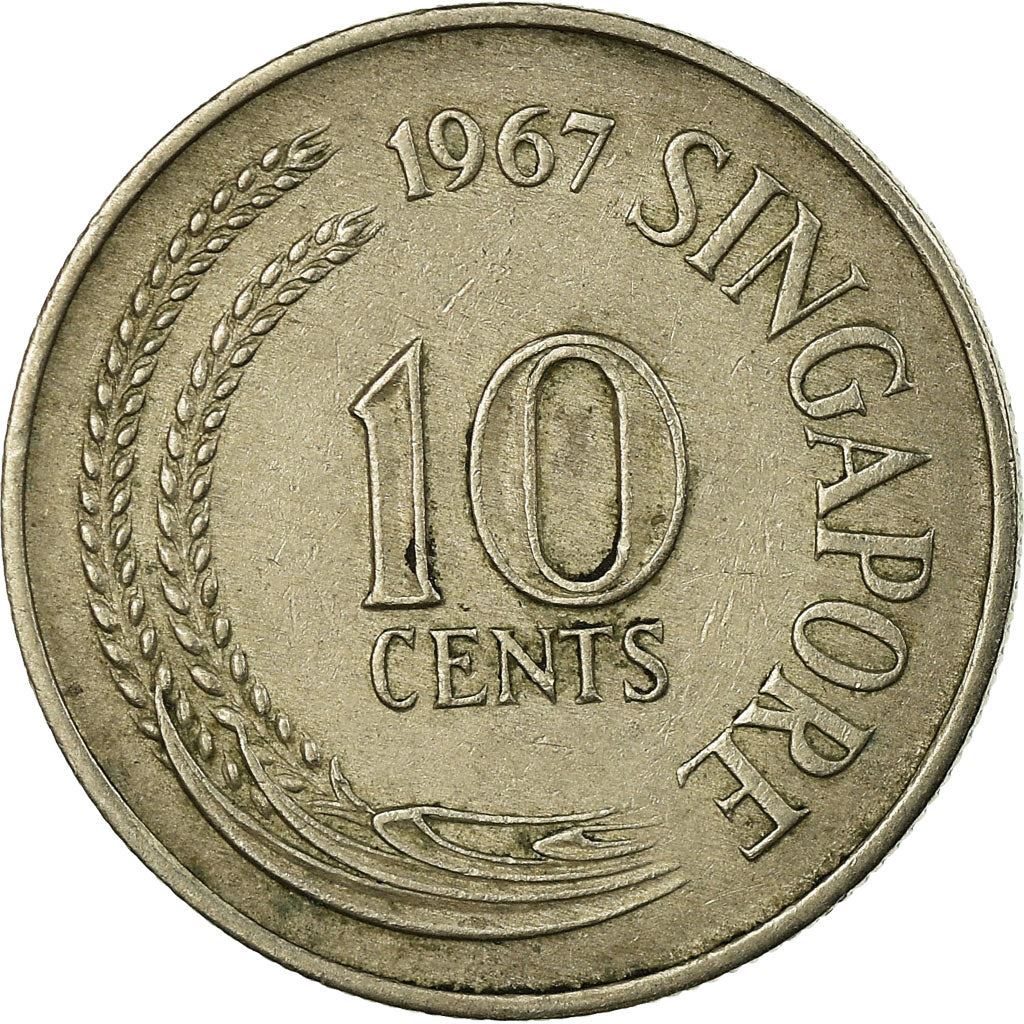 Singapore 10 Cents Coin | KM3 | 1967 - 1985 Copper-nickel