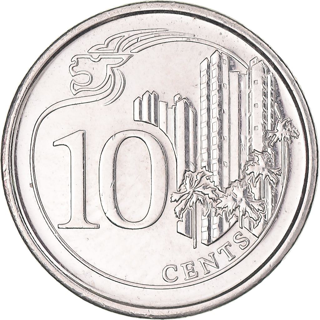 Singapore 10 Cents Coin | KM346 | 2013 - 2019 Nickel plated steel