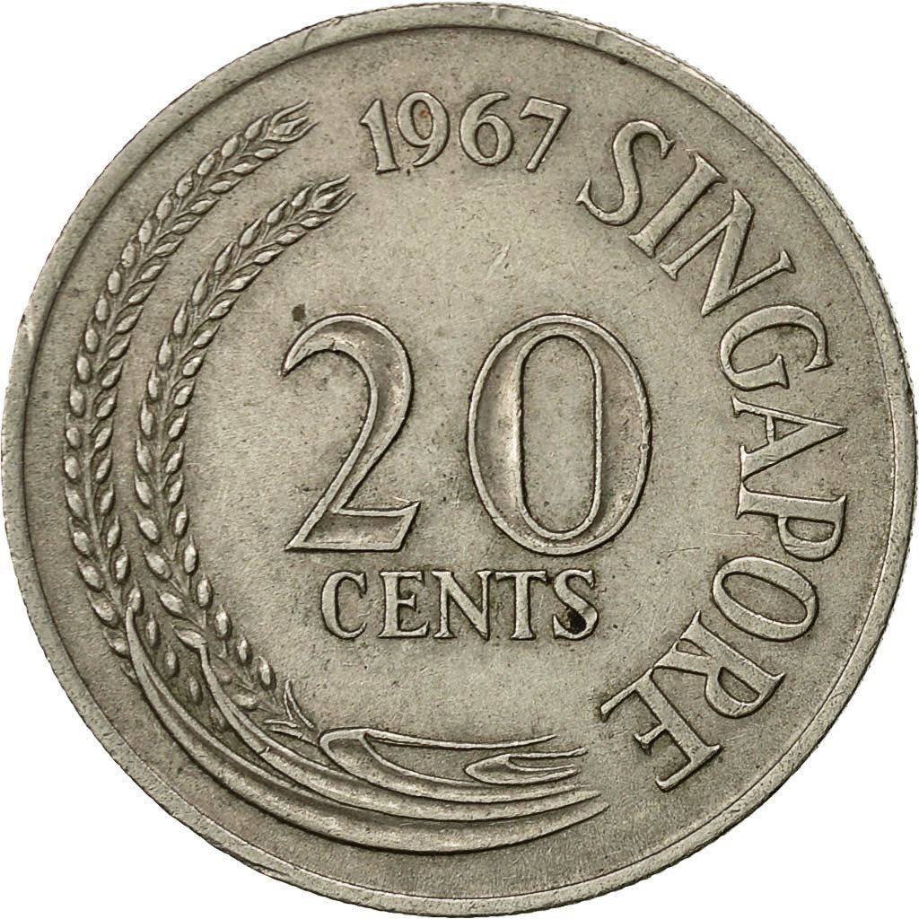 Singapore | 20 Cents Coin | KM4 | 1967 - 1985 Copper-nickel