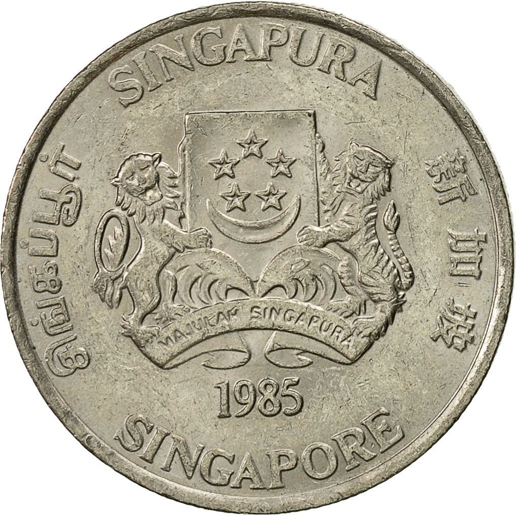 Singapore | 20 Cents Coin | Powder-puff plant | Km:52 | 1985 - 1991