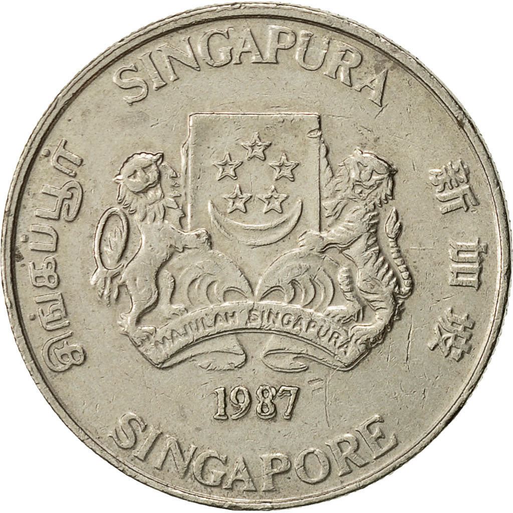 Singapore | 20 Cents Coin | Powder-puff plant | Km:52 | 1985 - 1991