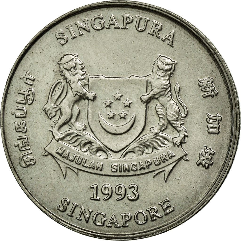 Singapore | 20 Cents Coin| Ribbon downwards | KM101 | 1992 - 2013 | Copper-nickel