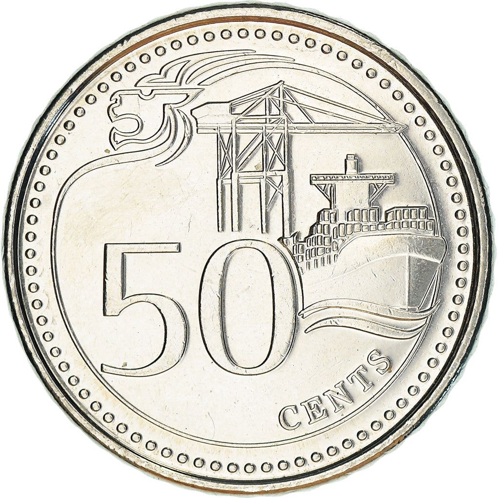 Singapore 50 Cents Coin | KM348 | 2013 - 2019 Nickel plated steel