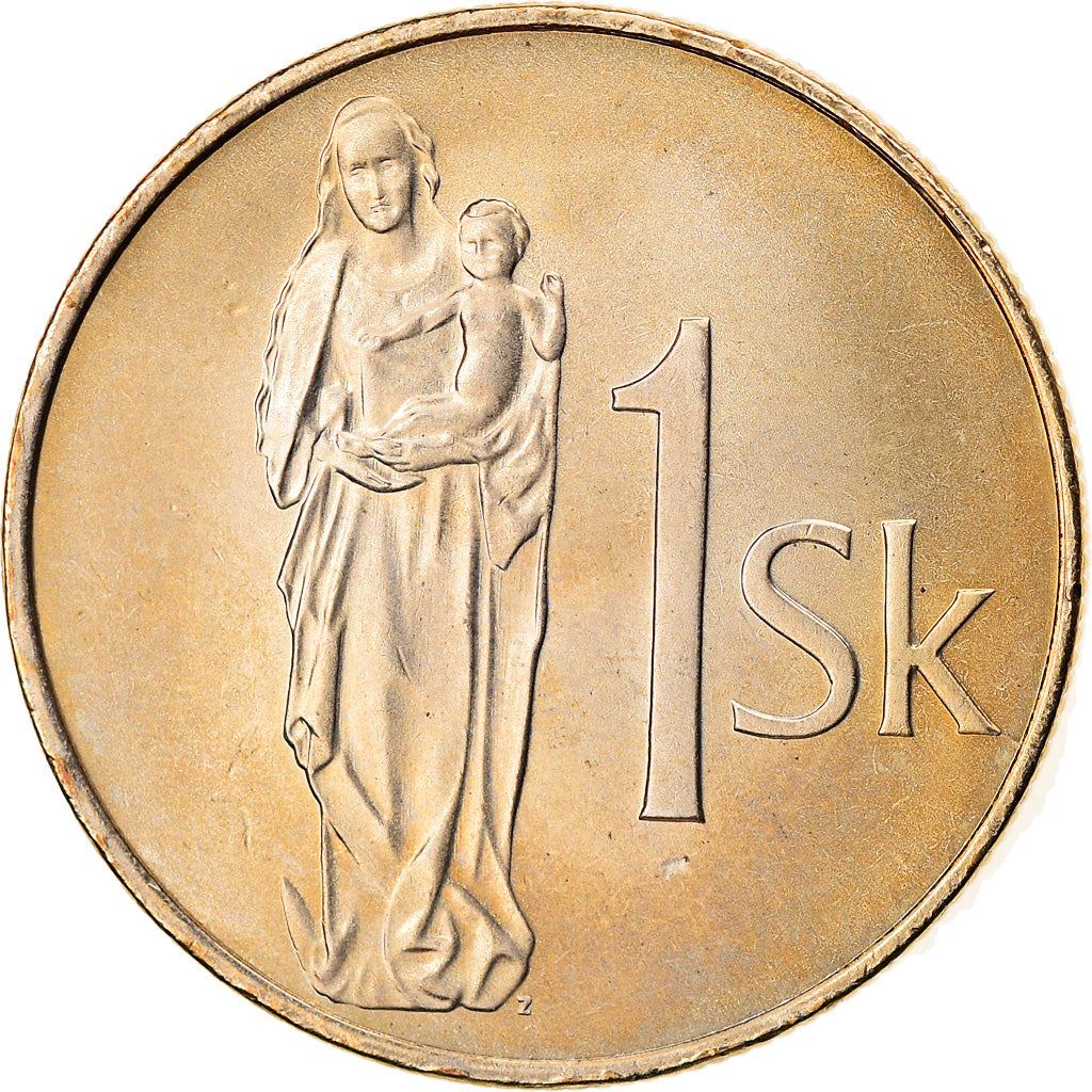 Slovakia 1 Koruna | Madonna with Child | KM12 | 1993 - 2008