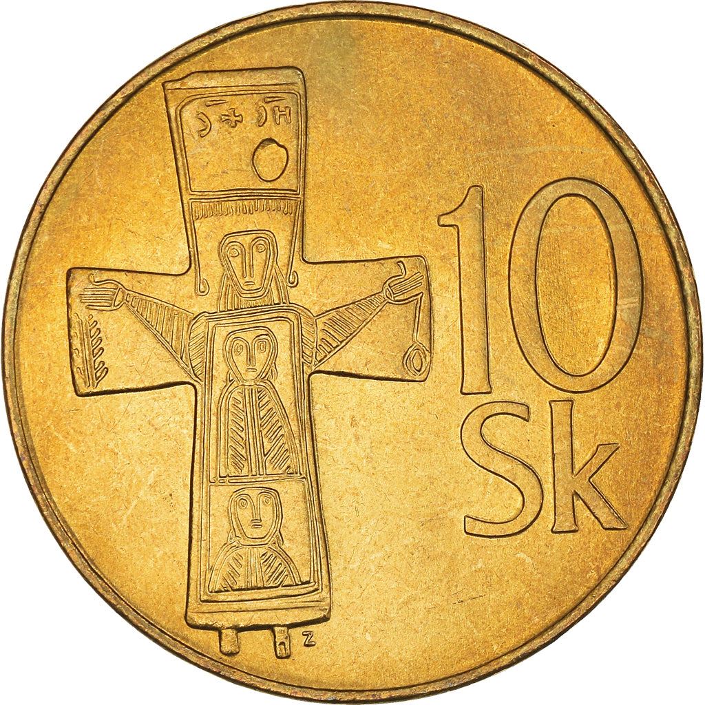 Slovakia 10 Korun Coin | Cross | KM11 | 1993 - 2008