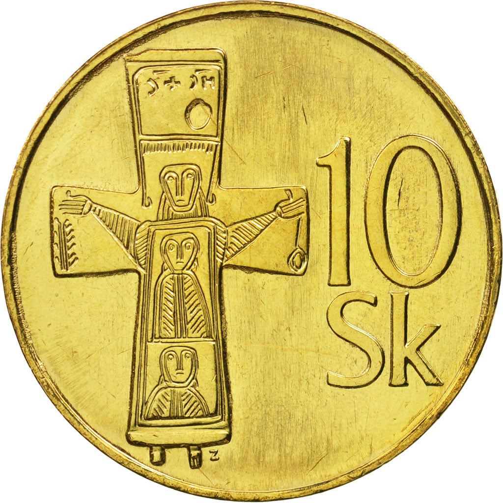 Slovakia 10 Korun Coin | Cross | KM11 | 1993 - 2008