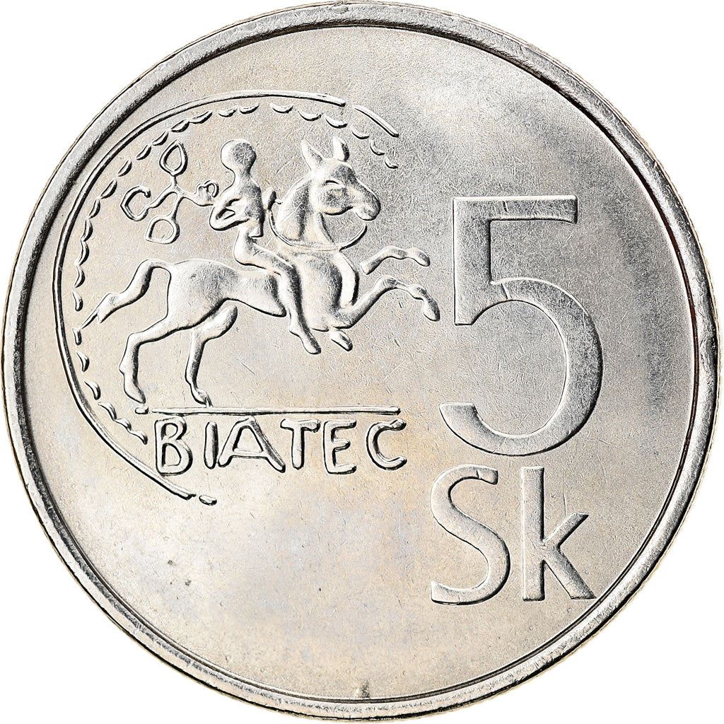 Slovakia 5 Korun Coin | Celtic coin of Biatec | KM14 | 1993 - 2008