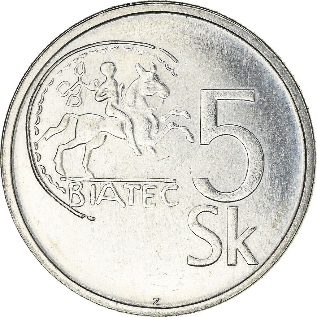 Slovakia 5 Korun Coin | Celtic coin of Biatec | KM14 | 1993 - 2008