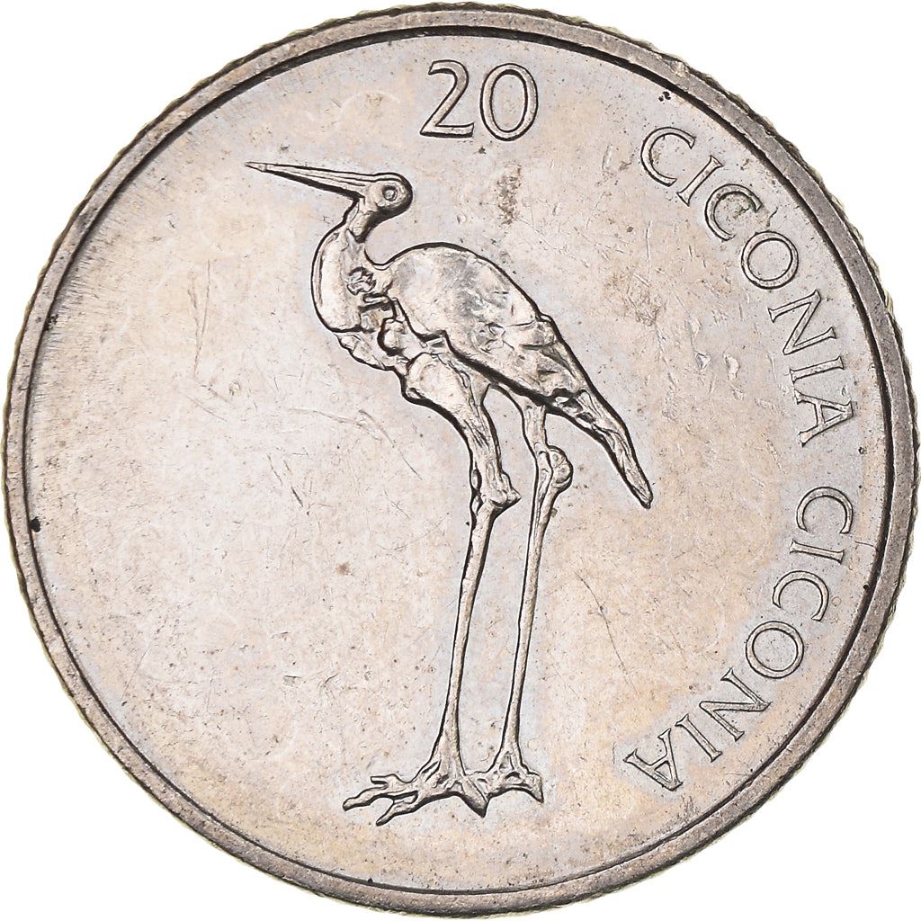 Slovenia | 20 Tolarjev Coin | Stork | KM51 | 2003 - 2006