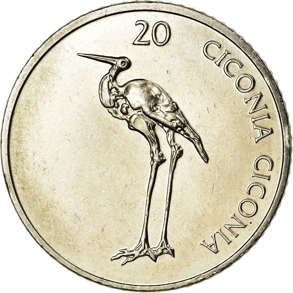 Slovenia | 20 Tolarjev Coin | Stork | KM51 | 2003 - 2006