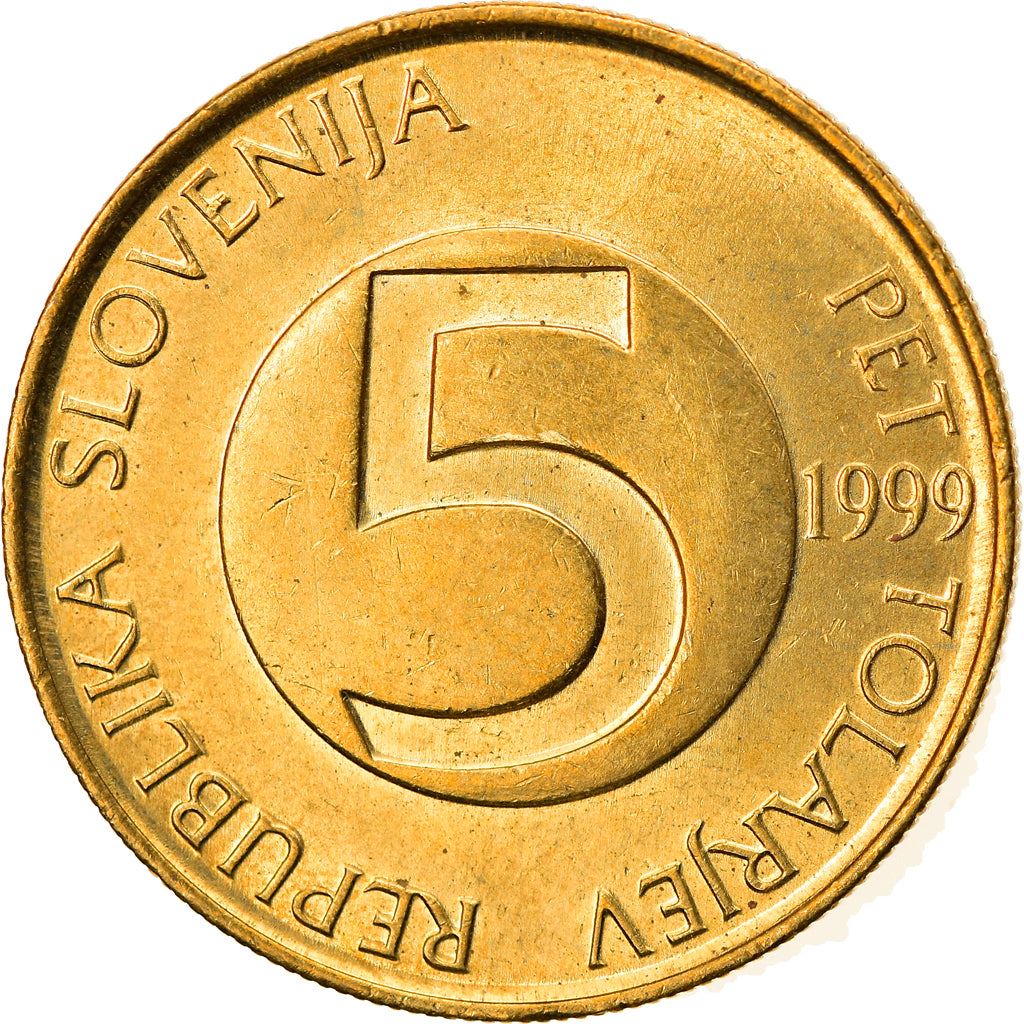 Slovenia 5 Tolarjev Coin | Alpine Ibex | KM6 | 1992 - 2006