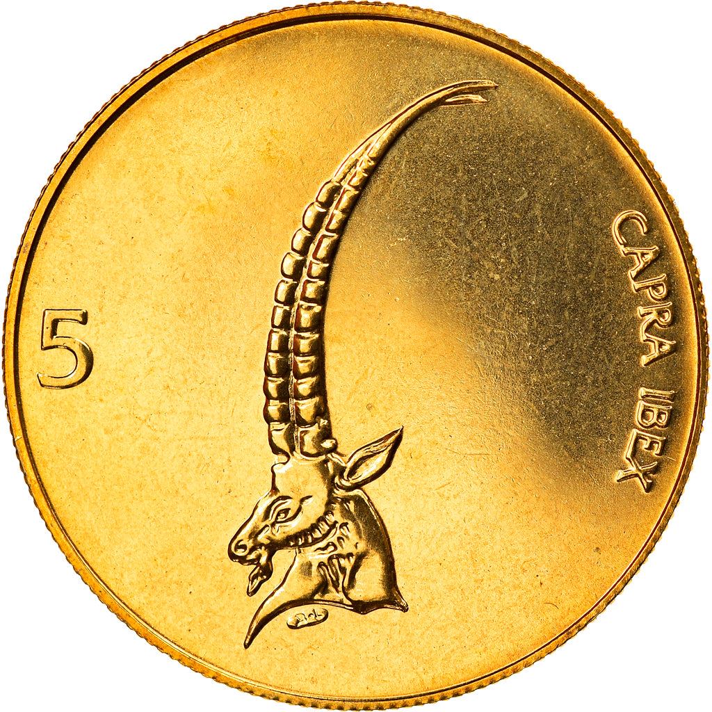 Slovenia 5 Tolarjev Coin | Alpine Ibex | KM6 | 1992 - 2006