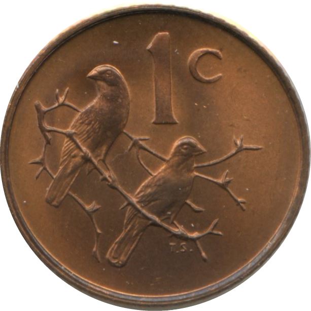 South Africa 1 Cent Coin | Charles Swart | English Legend - SOUTH AFRICA | KM74.1 | 1968