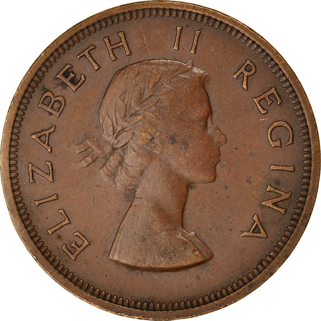 South Africa 1 Penny Coin | Elizabeth II 1st portrait | KM46 | 1953 - 1960