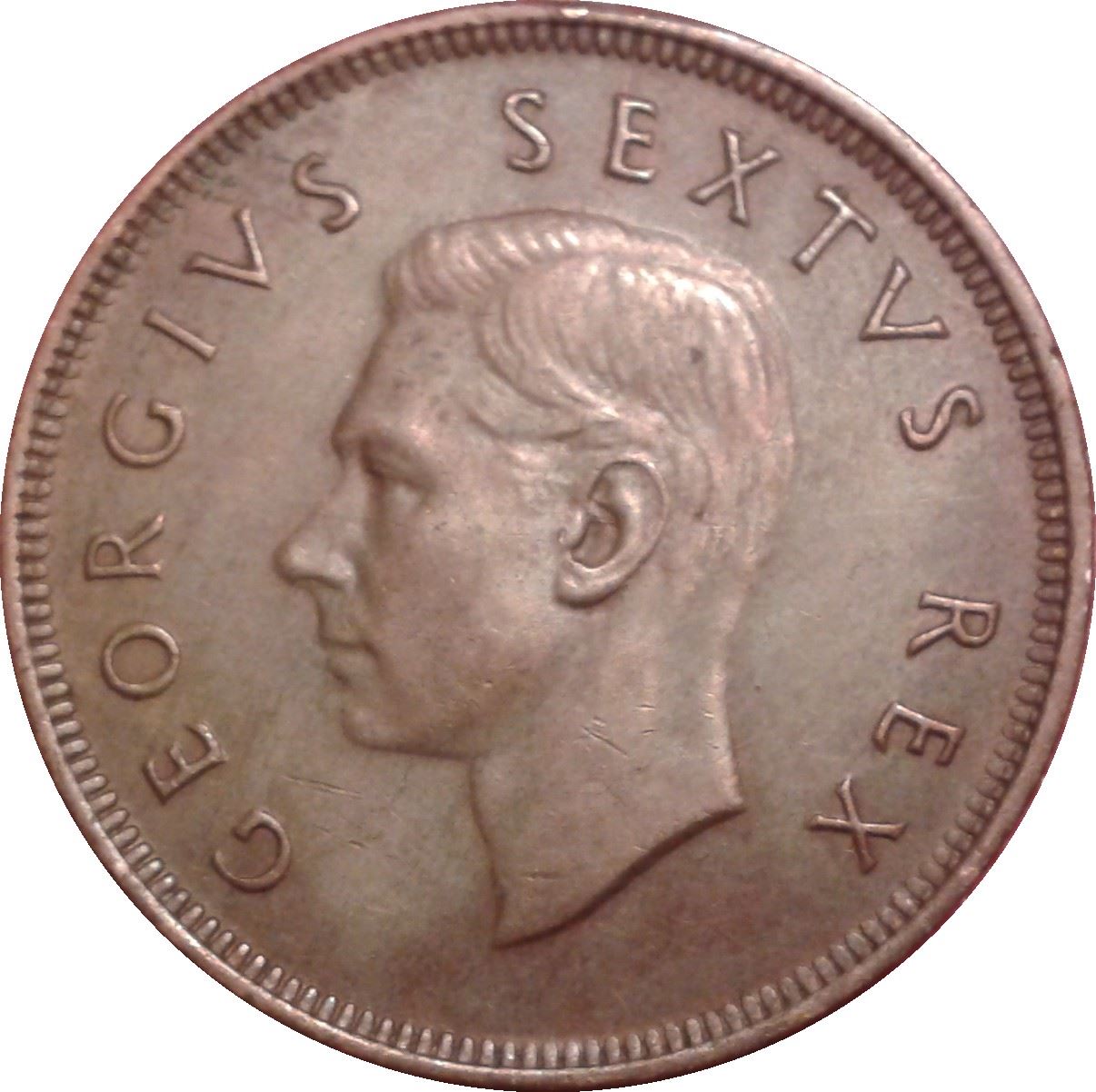 South Africa 1 Penny Coin | George VI SOUTH AFRICA - SUID AFRIKA | KM34.1 | 1948 - 1950