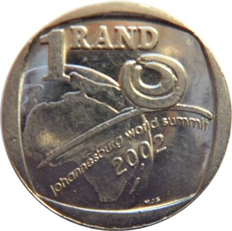 South Africa 1 Rand Coin | World Summit | KM275 | 2002