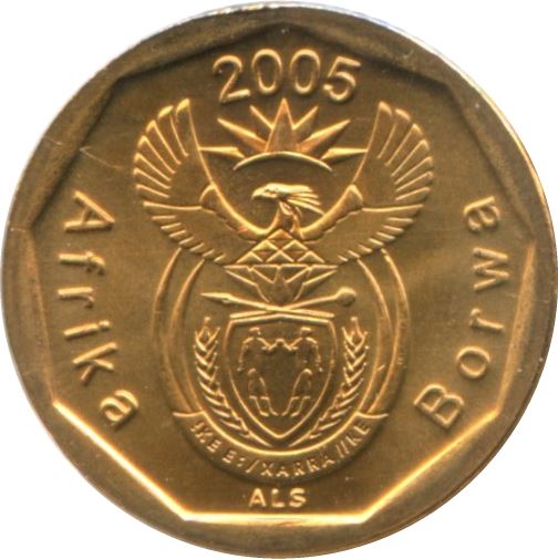 South Africa 10 Cents Sepedi/Sesotho Legend - Afrika Borwa Coin KM292 2005