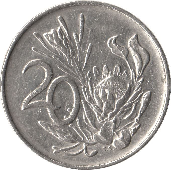 South Africa | 20 Cents Coin | Jacobus J. Fouche | KM95 | 1976