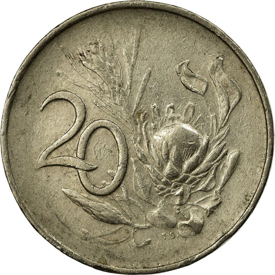 South Africa 20 Cents English Legend - SOUTH AFRICA Coin KM69.1 1965 - 1969